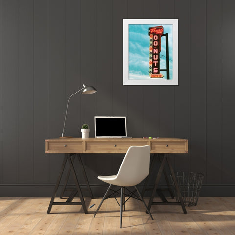 Fresh Donuts White Modern Wood Framed Art Print by Delimont, Danita
