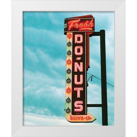 Fresh Donuts White Modern Wood Framed Art Print by Delimont, Danita