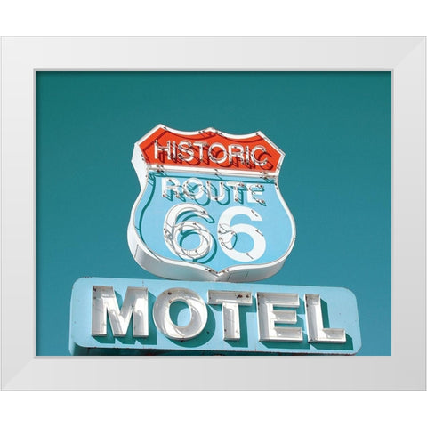 Retro Route 66 White Modern Wood Framed Art Print by Delimont, Danita