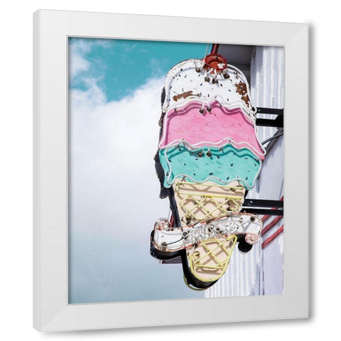 Retro Ice Cream White Modern Wood Framed Art Print by Delimont, Danita