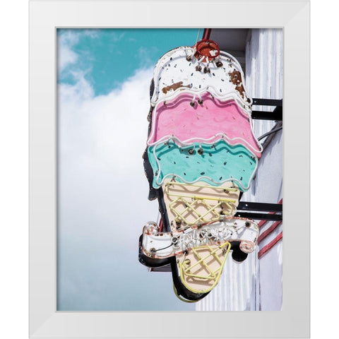 Retro Ice Cream White Modern Wood Framed Art Print by Delimont, Danita