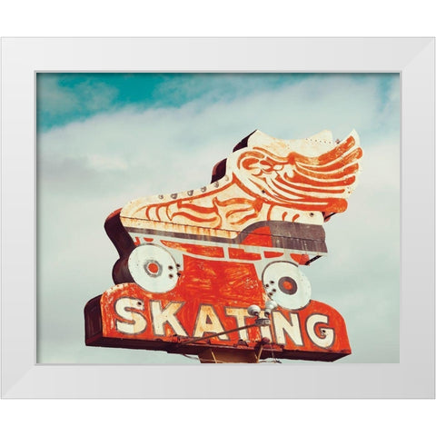 Retro Skating White Modern Wood Framed Art Print by Delimont, Danita