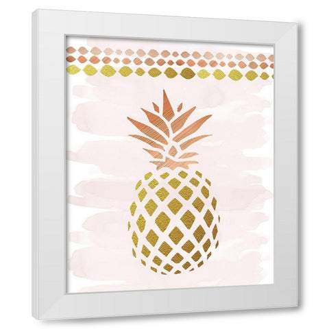 Glam Pineapple White Modern Wood Framed Art Print by Murray, Amanda
