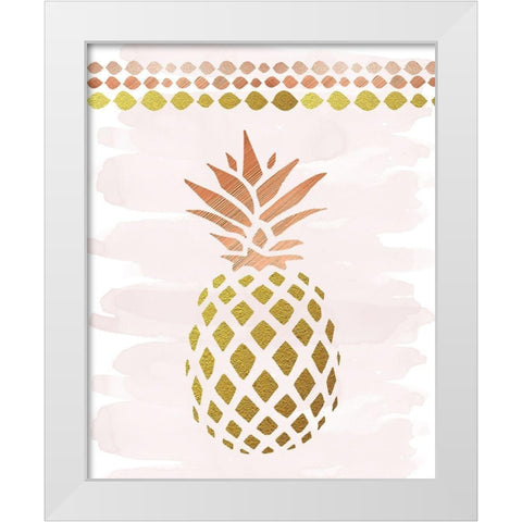Glam Pineapple White Modern Wood Framed Art Print by Murray, Amanda