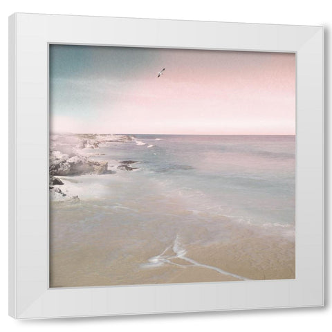 Evening Flight White Modern Wood Framed Art Print by Nan