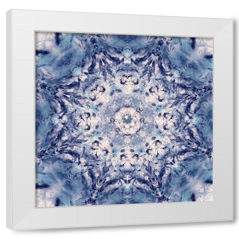 Indigo Gem Kaleidoscope I White Modern Wood Framed Art Print by Nan