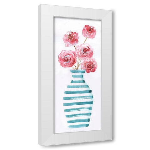 Flower Fun I White Modern Wood Framed Art Print by Nan