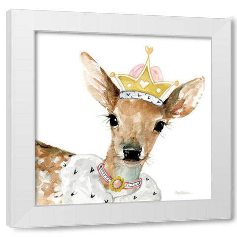 Glamour Girls Deer White Modern Wood Framed Art Print by Robinson, Carol