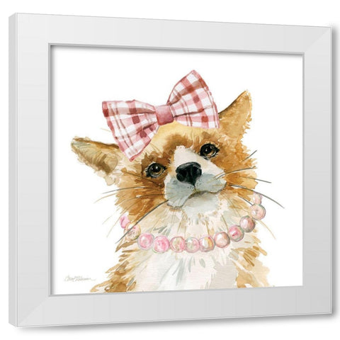 Glamour Girls Fox White Modern Wood Framed Art Print by Robinson, Carol