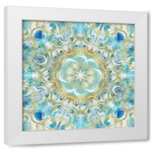 Kaleidoscope Encircled White Modern Wood Framed Art Print by Nan