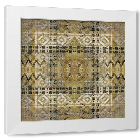 Kaleidoscope Tribal White Modern Wood Framed Art Print by Nan