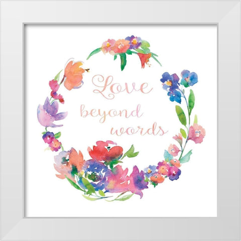 Love Beyond Words White Modern Wood Framed Art Print by Troise Heidel, Theresa