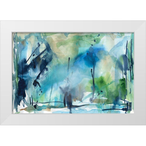 Rain in the Country White Modern Wood Framed Art Print by Robinson, Carol