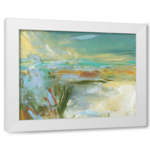 Sandy Beach White Modern Wood Framed Art Print by Robinson, Carol