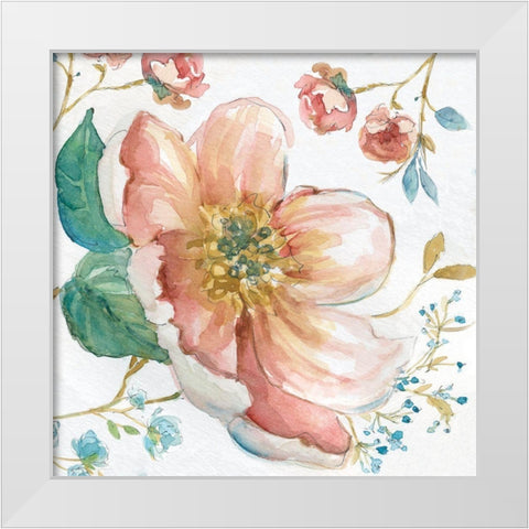 Pastel Garden I White Modern Wood Framed Art Print by Robinson, Carol