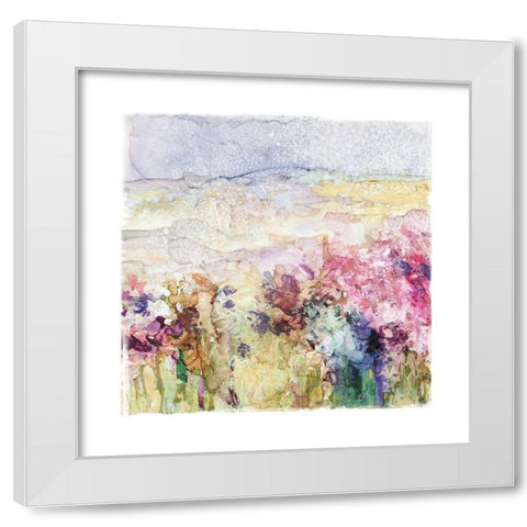 Floral Fields White Modern Wood Framed Art Print by Robinson, Carol