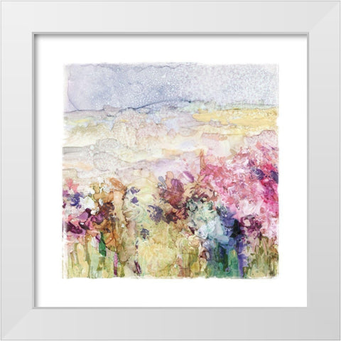 Floral Fields White Modern Wood Framed Art Print by Robinson, Carol