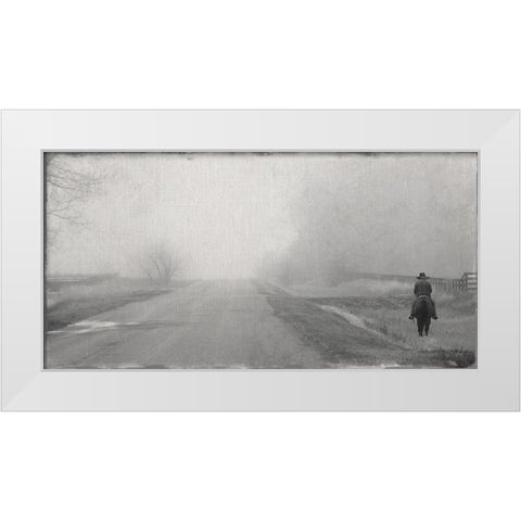 Riding Fence White Modern Wood Framed Art Print by Robinson, Carol