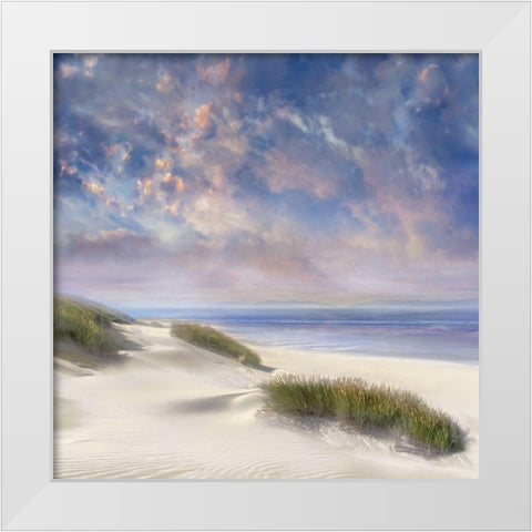 White Sands White Modern Wood Framed Art Print by Calascibetta, Mike