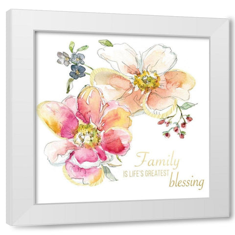 Family Blessing White Modern Wood Framed Art Print by Robinson, Carol