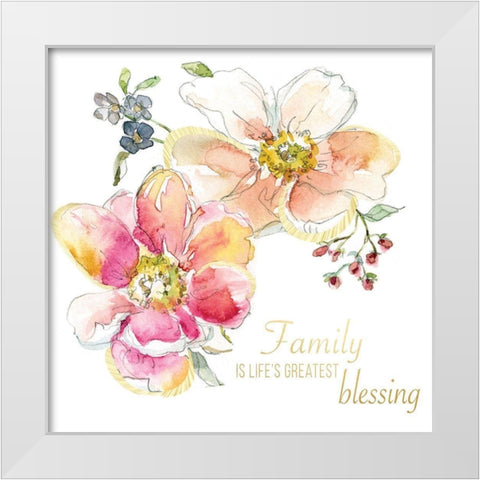 Family Blessing White Modern Wood Framed Art Print by Robinson, Carol