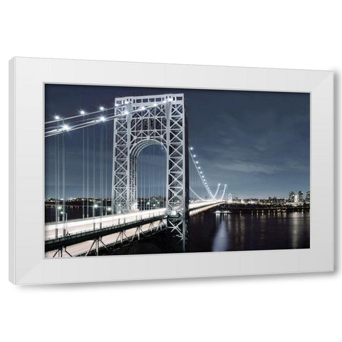 NYC at Dusk White Modern Wood Framed Art Print by Carpentieri, Natalie