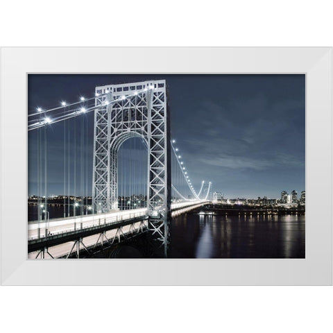 NYC at Dusk White Modern Wood Framed Art Print by Carpentieri, Natalie