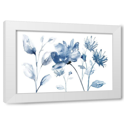 Translucent Blues II White Modern Wood Framed Art Print by Nan