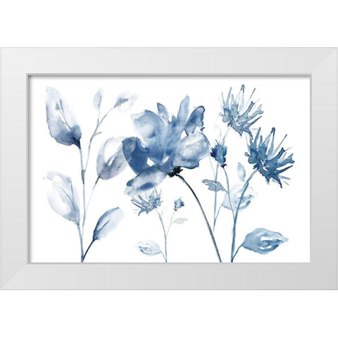 Translucent Blues II White Modern Wood Framed Art Print by Nan