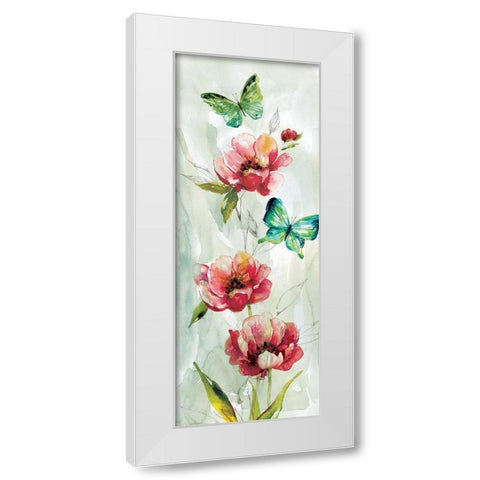 Butterfly Welcome White Modern Wood Framed Art Print by Robinson, Carol