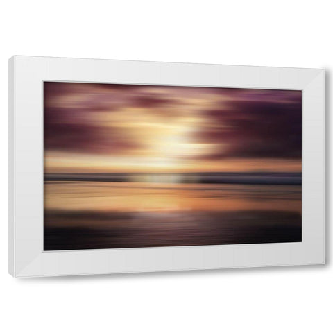 Evening Light White Modern Wood Framed Art Print by Nan