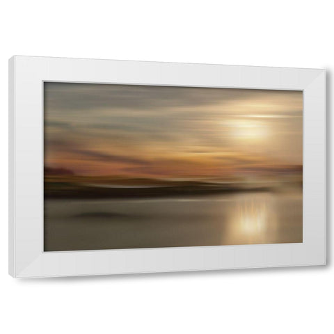 Mystic Lake White Modern Wood Framed Art Print by Nan