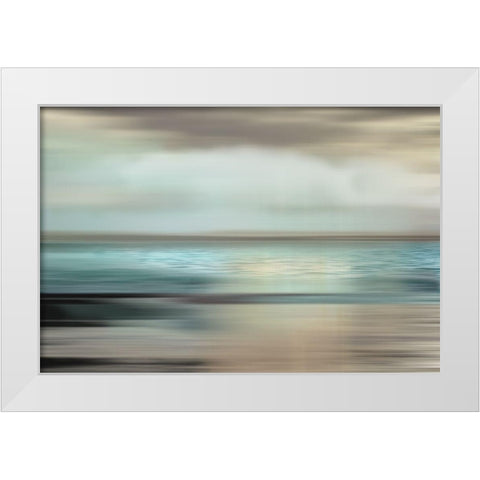 Shimmering Sea White Modern Wood Framed Art Print by Nan