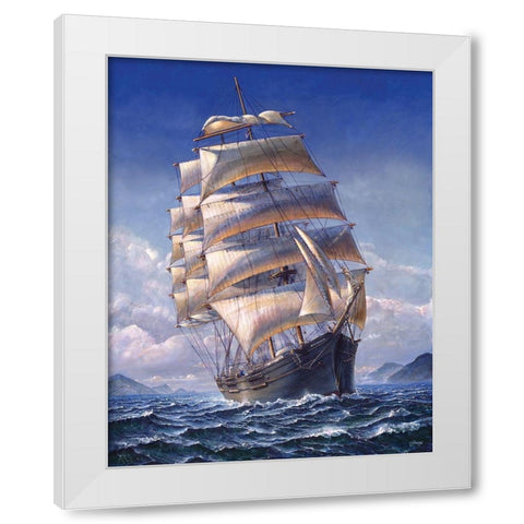 Sailing the WR White Modern Wood Framed Art Print by Stephens Jr., John H.
