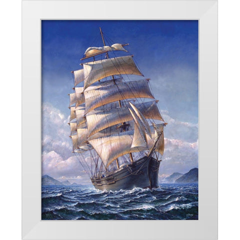 Sailing the WR White Modern Wood Framed Art Print by Stephens Jr., John H.