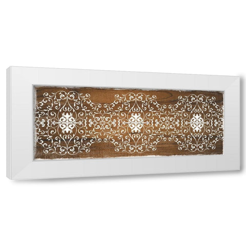 Boho Panel White Modern Wood Framed Art Print by CAD DESIGNS