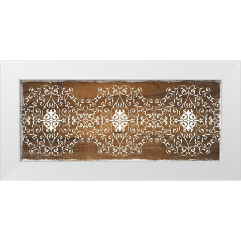 Boho Panel White Modern Wood Framed Art Print by CAD DESIGNS