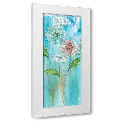 Garden Flow I White Modern Wood Framed Art Print by Robinson, Carol