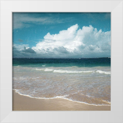 Beach Waves White Modern Wood Framed Art Print by Nan