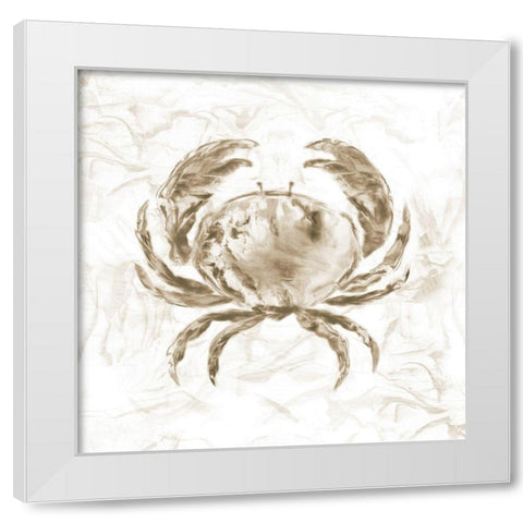 Soft Marble Coast Crab White Modern Wood Framed Art Print by Nan