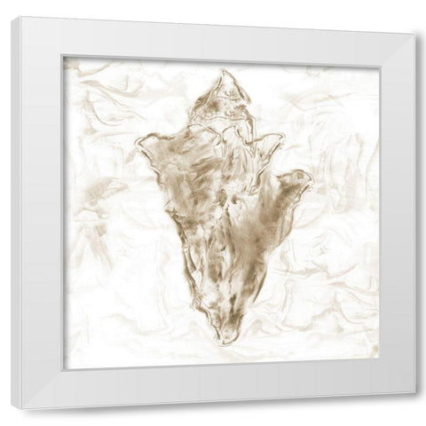 Soft Marble Coast Shell White Modern Wood Framed Art Print by Nan