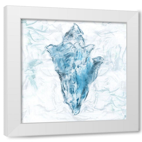 Blue Marble Coast Shell White Modern Wood Framed Art Print by Nan