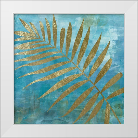 Golden Palm II White Modern Wood Framed Art Print by Craven, Katrina
