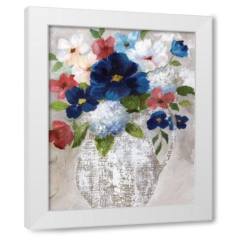 Linen Bouquet II White Modern Wood Framed Art Print by Nan