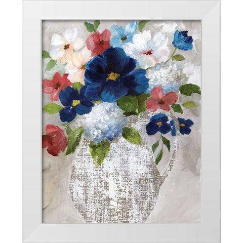 Linen Bouquet II White Modern Wood Framed Art Print by Nan