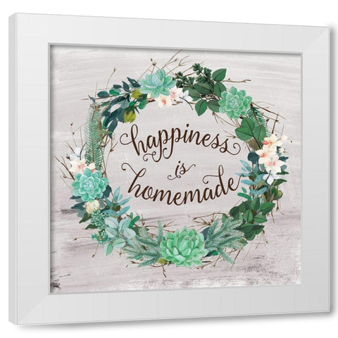 Happiness is White Modern Wood Framed Art Print by Murray, Amanda