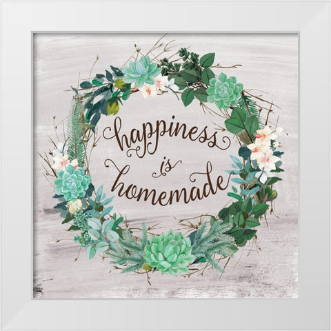 Happiness is White Modern Wood Framed Art Print by Murray, Amanda