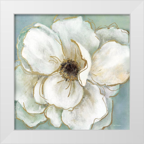 Soft Teal White Modern Wood Framed Art Print by Robinson, Carol