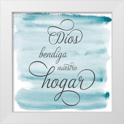 Dios Bendiga White Modern Wood Framed Art Print by Murray, Amanda