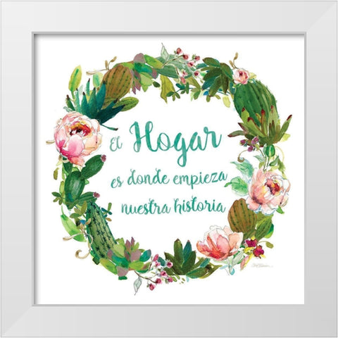 Hogar Historia White Modern Wood Framed Art Print by Robinson, Carol